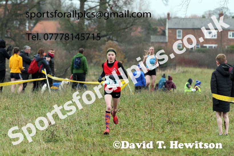 Girls under-13s, 2021 North Eastern Cross Country Championships, Sedgefield. Photo: David T. Hewitson/Sports for All Pics